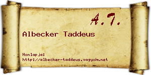 Albecker Taddeus névjegykártya